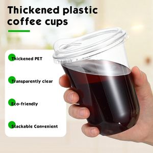 Bicchieri di Plastica Trasparenti Usa e Getta con Coperchi per Caffè, Frullati e Bevande Fredde - per Caffetterie e Servizi da Asporto - Product Image 3