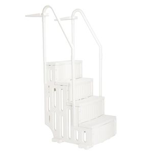 Scaletta per piscina PE 85x68x198cm Bianca - Product Image 1