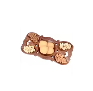 Plateau à fruits secs en bois massif gravé de qualité supérieure, écologique et lavable, idéal pour les fêtes - Product Image 2