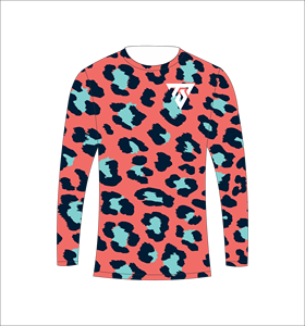 Camiseta Deportiva de Manga Larga para Hombre, Color Rosa Coral, Estampado de Leopardo, Compresión, para Gimnasio, Entrenamiento, Táctica, con Patrón Animal - Product Image 5
