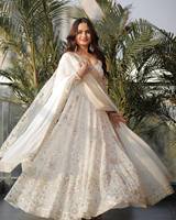 Ensemble Anarkali ethnique pour femme avec leggings Churidar, doublure rembourrée épaisse, grande taille, tenue de fête traditionnelle, séchage rapide, protection solaire