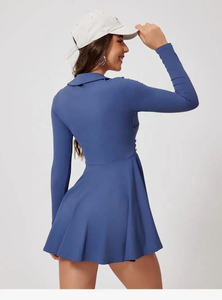 Custom Tennis Sports Uniform Breathable Stretch Tennis Shirt And Skirt Shorts High Quality back logo tennis skirt New Trendy - Product Image 4