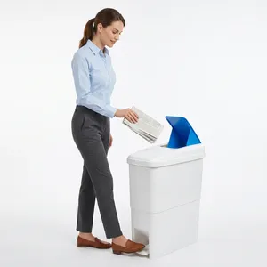 Foot Pedal Dustbin Rectangle Plastic Big Size with Pedal Indoor Use Household sanitary <b>bin</b> feminine hygiene <b>bin</b> supplier plastic - Product Image 1