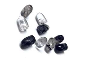 Commande en gros de cabochons lisses opalescents en rutile noir naturel de 7x12 mm, pierres en vrac, R K International Gems Gemstone - Product Image 1