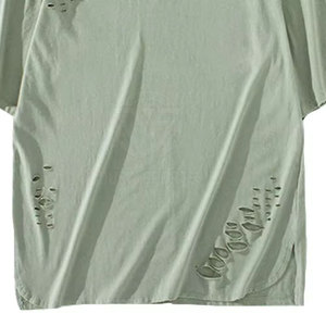 T-shirts pour hommes en coton 100% - Dernier design - Couleur unie - Coupe ample - T-shirt imprimé et délavé pour hommes - Taille adulte - Product Image 3