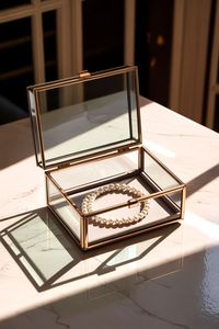 Customized Glass Storage Box With Metal Frame For Jewelry Organizers And Storage Use - Product Image 6