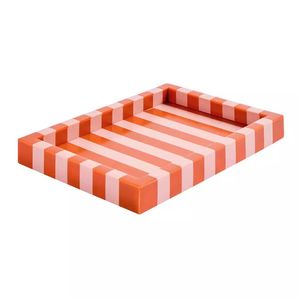 Bandejas de Resina Acrílica Ecológicas de Estilo Moderno, Juego de 3 Bandejas de Estilo Medio Oriente, Bandeja de Servir de Ratán sin Bordes Afilados con Asa - Product Image 1