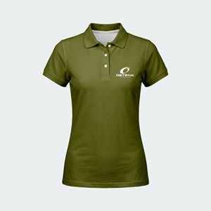 Polo Rojo y Blanco para Mujer, Manga Corta, Color Sólido, Casual, Transpirable, 100% Algodón, Logotipo Termotransferible en la Parte Delantera - Product Image 4