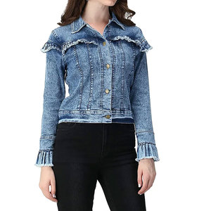 Drop Shoulder Faux Fur Casual Fashion Fall Motorcycle Biker Ladies Custom <b>Coats</b> Cotton Windbreaker Denim Jean Jackets <b>Women</b> - Product Image 6