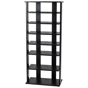 7 Tier Double Row Shoe Rack Adjustable Anti-Tipping <b>Narrow</b> <b>Storage</b> Rack for Entryway Closet Black Color - Product Image 2