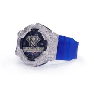 Iced Out Neon Yellow Sapphire Crystal Luxury Daily Wear Rubber Band <b>Watch</b> Silver Buckle Bezel Analog-<b>Digital</b> Hip Hop for Unisex - Product Image 5