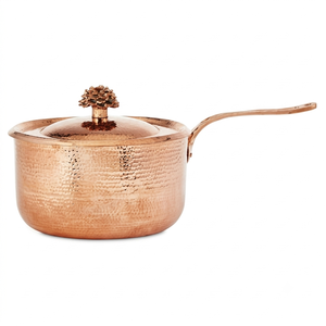 Cacerola de Cobre Martillado Hecha a Mano con Tapa, Olla de Cobre, Utensilios de Cocina de Cobre de Primera Calidad, Cacerola para Salsas, Venta al por Mayor OEM ODM - Product Image 1