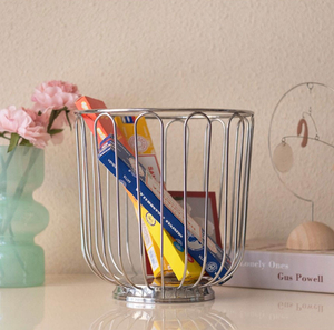 Cesta para Frutas de Acero Inoxidable 304, Decoración para el Hogar, Cesta Organizadora para Pan, Verduras y Frutas (Plateado, Tamaño L) - Product Image 1