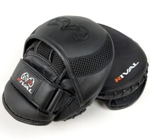 Rival Boxing <b>Punch</b> Mitts RPM-100 Pair <b>Set</b> PU Leather Black Durable Breathable All Seasons Protective Training Gear - Product Image 1
