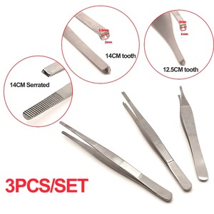 Juego de 3 Piezas de Pinzas y Fórceps de Tejido Traumatismo-Free de Titanio Adson, Instrumentos Quirúrgicos Oftálmicos con Empuñadura Ergonómica - Product Image 1