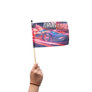 Bandera Portátil para Exteriores del Campeonato de Carreras de Drag, Rectangular, de Poliéster, con Asta de Acrílico, Impresión Digital, para Eventos Deportivos - Product Image 1