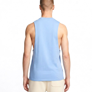 Débardeur sans manches bleu clair pour homme, col rond, couleur unie, tricoté, décontracté, respirant, écologique, vente en gros - Product Image 4