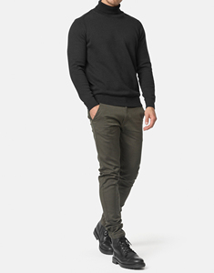 เสื้อสเวตเตอร์ไหมพรมถักลายริบสีน้ำตาลสำหรับผู้ชาย ยี่ห้อ FONILBEST SPORTS WEARS แบบซิป ¼  ทรงปกติ เหมาะสำหรับฤดูใบไม้ร่วง ผลิตจากอะคริลิก 100% รับสกรีนโลโก้ตามแบบ OEM - Product Image 2