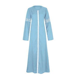 Abaya longue pour femme en soie et mousseline, couleur violette personnalisée, anti-rides, légère, style musulman, Qatari, turc, pour le Hajj et l'Omra - Product Image 4