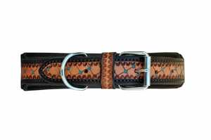 Handmade Western <b>Leather</b> <b>Dog</b> <b>Collar</b> Geometric Pattern Adjustable Buckle Closure Heavy Duty All Season Use - Product Image 4