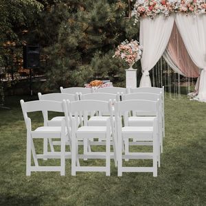 Set di 4 Sedie Pieghevoli in Resina con Seduta Imbottita - Comode per Eventi Domestici Interni/Esterni - Product Image 6