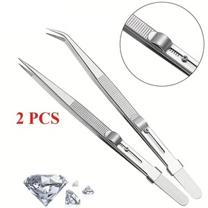 Pince à bijoux professionnelle en acier inoxydable, pince de précision pour la fabrication de bijoux, la réparation de pierres précieuses et de diamants - Product Image 1