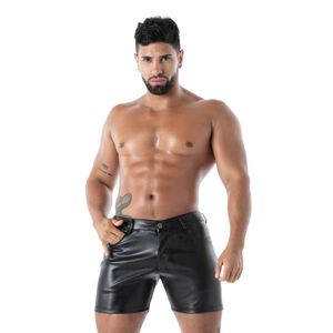 Pantalones Cortos Kinky Sin Espalda Estilo Cuero Negro para Hombre, Ropa de Club Fetichista, Ajuste Delgado, Sexy para Fiesta Nocturna - Product Image 1