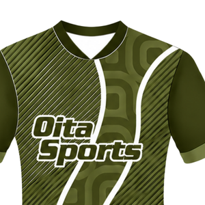 Camiseta de Rugby Verde Oliva y Blanca, Manga Corta, Cuello en V, Uniforme de Equipo con Diseño Geométrico, Personalizable, Transpirable, Ropa Deportiva para Entrenamiento - Product Image 3