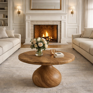 Table basse Luxali moderne en bois massif, style antique, faite à la main, écologique, durable, facile à nettoyer, unique pour le salon C002 1 - Product Image 2