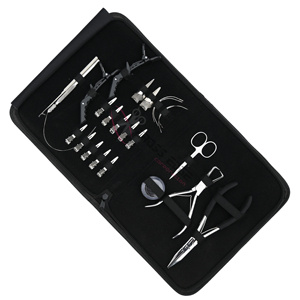 Hair Extension Tools Kit with Hair Extension Crimper Bead Opening Tool Salon Sectioning <b>Clips</b> Beads box & Installation <b>Hook</b> loop - Product Image 1