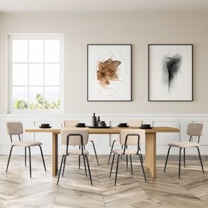 Ensemble moderne de 6 chaises de salle à manger rembourrées blanches pour la cuisine, le bar, le bureau - Product Image 6