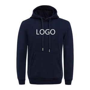 Men's Oversized Black Hooded Casual Fleece Pullover Solid Color Pocket Design Regular Length Knitted Cotton <b>Hoodie</b> 2027 - Product Image 3