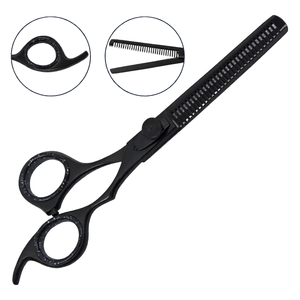 Hair Thinning Texturizing <b>Shears</b> 6.5 Inch Black Stainless Steel Barber Scissors Professional Salon Hair Cutting Grooming <b>Tool</b> - Product Image 1
