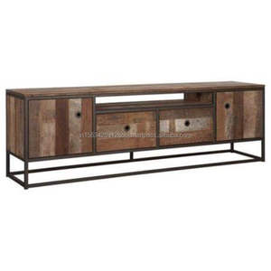 Meuble industriel vintage en fer et manguier Meuble de bar pour salle d'hospitalité pour hôtel restaurant pour salon - Product Image 1