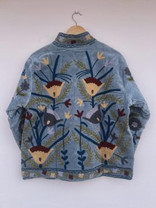 2026 Trendy Velvet Suzani Floral Embroidery Velvet Jacket Chic Suzani <b>Coat</b> Artisan Crafted Velvet Warm Short <b>Coat</b> - Product Image 3