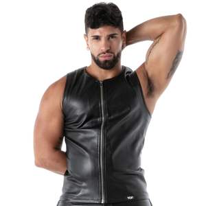 Jupe de clubbing sexy et audacieuse pour homme, style gladiateur, imprimé animal, aspect cuir, noir - Product Image 1