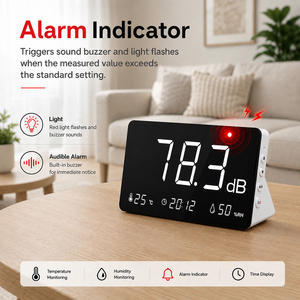 Professional Digital Sound Level Meter with USB Data Logging with Temperature & Humidity Display Factory Calibrated A-Weighting - Product Image 6