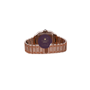 Reloj de Lujo para Hombre con Moissanita de Corte Redondo en Oro Blanco, Estilo Cuadrado, Movimiento de Cuarzo, Ideal para Bodas y Fiestas - Product Image 4