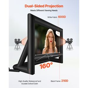 Schermo Gonfiabile Portatile da 20FT per Proiezioni Cinematografiche all'Aperto, Facile da Montare, Rapporto 16:9, con Pratica Borsa per il Trasporto - Product Image 4