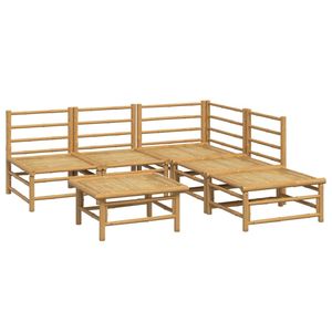 Set da giardino grigio chiaro in bambù e tessuto (100% poliestere) - Product Image 4