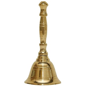 Golden Brass Hand <b>Bell</b> Polished Religious Decorative Ornament for Home Decoration - Product Image 1