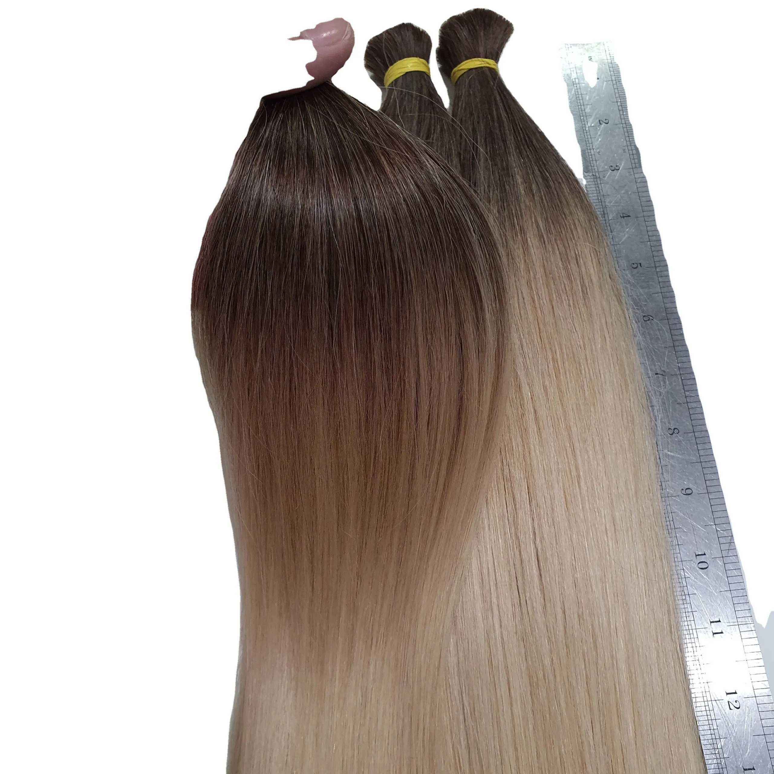 Wholesales Ombre Human Hair Double Drawn Vietnamese Hair Cuticle Aligned Extensions Bulk Hair