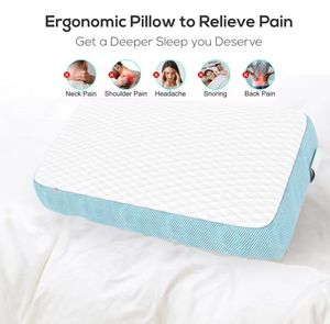 Deep Sleep Memory Foam <b>Pillow</b> Modern Style Zero Pressure <b>Body</b> Support with Slow Rebound Double Core for Hotels Guests - Product Image 2