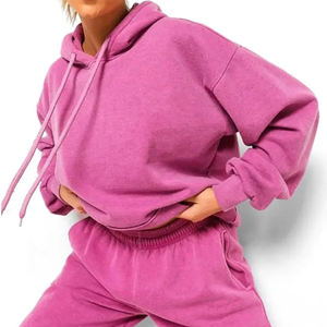 Conjunto de Sudadera con Capucha y Pantalones Extra Grandes Color Marrón, Tela French Terry, Unisex, Estilo Casual para Otoño, Corte Regular - Product Image 4