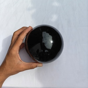 Premium <b>Polished</b> <b>Black</b> Obsidian Crystal Sphere Healing Stone Orb for Feng Shui Meditation Chakra Balancing Home Decoration Gift - Product Image 2