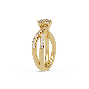 14K Gold Criss Cross Engagement <b>Ring</b> IGI Certified Lab Grown Diamond 1.00 Ct Round Brilliant Crossover Wedding <b>Rings</b> For Women - Product Image 4