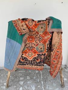 Traditional Persian Kantha <b>Quilt</b> Hand Stitched Cotton Bedspread Vintage Reversible <b>Throw</b> Blanket Home Decor - Product Image 3