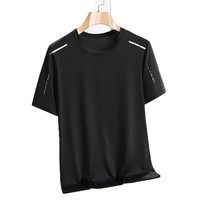T-shirt unisexe léger d'été à manches courtes, broderie personnalisée du logo OEM, séchage rapide, haute élasticité, en soie, fabriqué en Chine par BD.