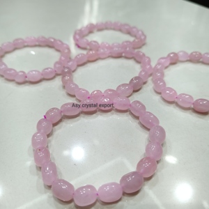 Natural Rose Quartz Gemstone Tumbled Beads Elastic Stretch <b>Healing</b> Crystal Bracelet Wholesale Handmade Jewelry Women Gift - Product Image 2