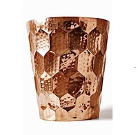 Gobelet minimaliste en cuivre pur, verre Moscow Mule en forme de nid d'abeille, tasse à boire géométrique hexagonale, mug à eau martelé, pot, vase